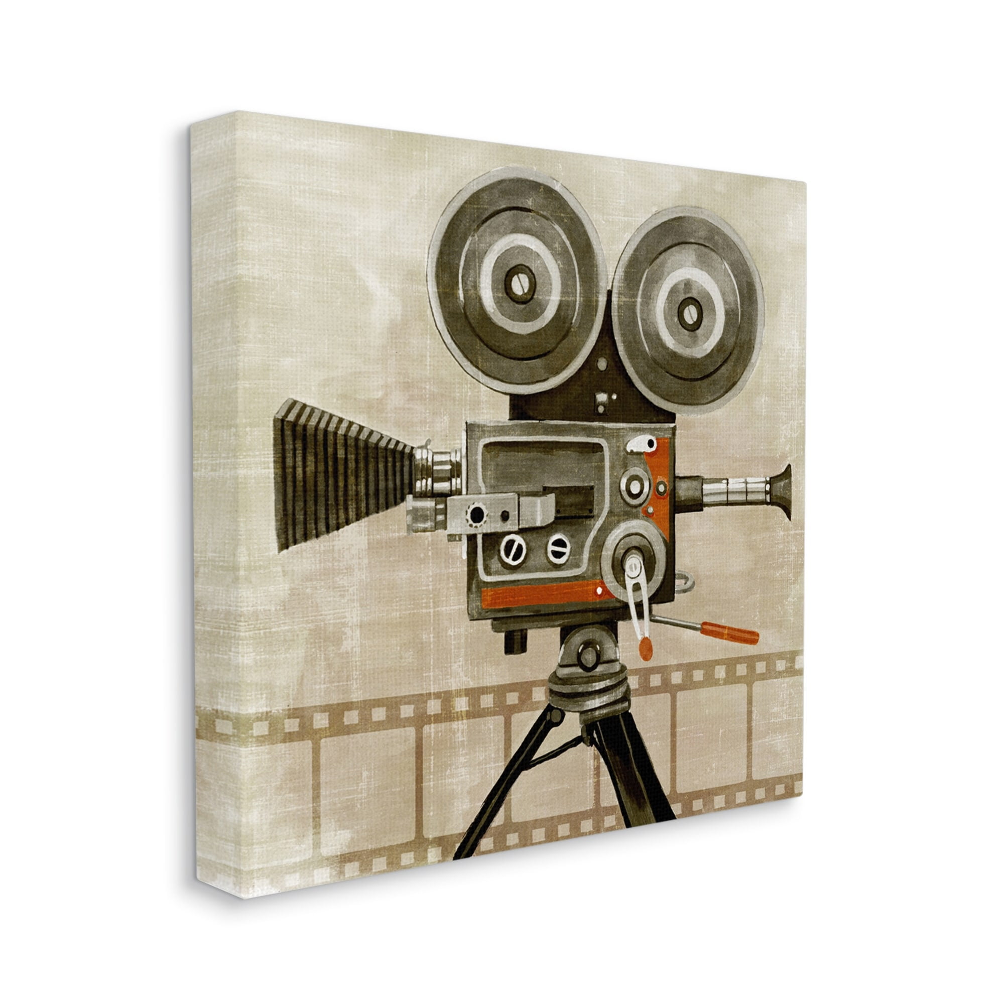 Stupell Industries Vintage Movie Video Camera Novelty Painting Gallery Wrapped Canvas Print Wall Art