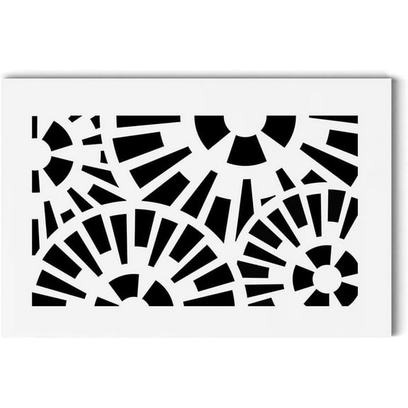 Acrylic Air Vent Cover Gear Pattern Air Vent Covers Register Overall White Finish Decorative Covers Decorative White Register Grille for Walls & Ceilings 7.8" x 11.8"