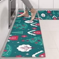 thumbnail image 2 of Kitchen Rugs Sets Of 2,Dark Teal Christmas Village Pattern Anti Fatigue Kitchen Mat Rugs Non Slip Washable,Decorative Kitchen Floor Mats for Kitchen,Sink,Laundry,17"X47", 2 of 5