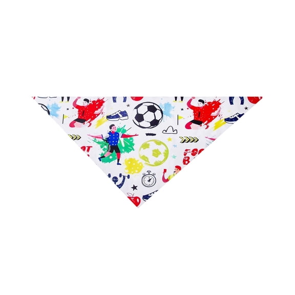 Football Themed Dog Bandana – Soccer Print Triangle Scarf for Dogs & Cats, Adjustable Pet Bib for Birthday Party, Sports Theme & Cat Lovers