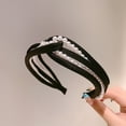 thumbnail image 7 of Women's Rhinestone Leaf Ruched Fabric Bow Headband French Elegant Temperament Headband Fashion High Crown Hair Accessory Christmas Birthday Gift, 7 of 7