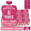 Mamma Chia Organic, Strawberry Lemonade Chia Prebiotic Squeeze, 3.5 oz, 24 Count Pouches 6 Boxes of 4