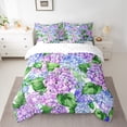 thumbnail image 2 of Manfei Rustic Hydrangea 7pcs Bedding Comforter Set,Tropical Monstera Leaf Queen Bedding Sets,Gradient Purple Blue Queen Sheet Sets For Girls Kids,Luxury Bedroom Decor Reversible, 2 of 8