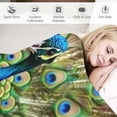 thumbnail image 3 of Orinice Peacock Feathers Warm Lightweight Blanket Soft Fleece Throw Blanket for Living Rooms Sofa Decor All Seasons - Multiple Sizes Available 50x60in, 3 of 6