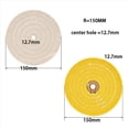 thumbnail image 4 of 4 Piezas de Discos de Pulido Kit de Rueda de Pulido de 150 mm Juego de Ruedas de Pulido para Pulidora de Mesa con Orificio de Mandril de 12,7 mm, 4 of 5