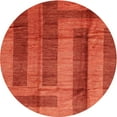 thumbnail image 1 of Ahgly Company Machine Washable Indoor Round Contemporary Orange Red Area Rugs, 7' Round, 1 of 7