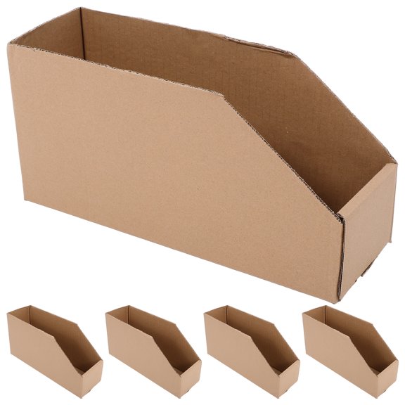 5pcs Corrugated Cardboard Storage Bins Topper Opening Storage Boxes Organizing Parts Bins For Moving Packing And Storage