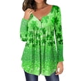 thumbnail image 2 of weskinke Womens Fashion Long Sleeve Printed T Shirt Button Top, 2 of 4