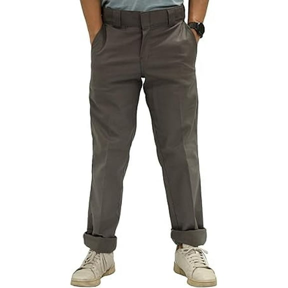 Dickies Men's Flex Twill Slim Tapered Pants, Gravel Gray, 32W x 30L, Comfortable & Durable Workwear