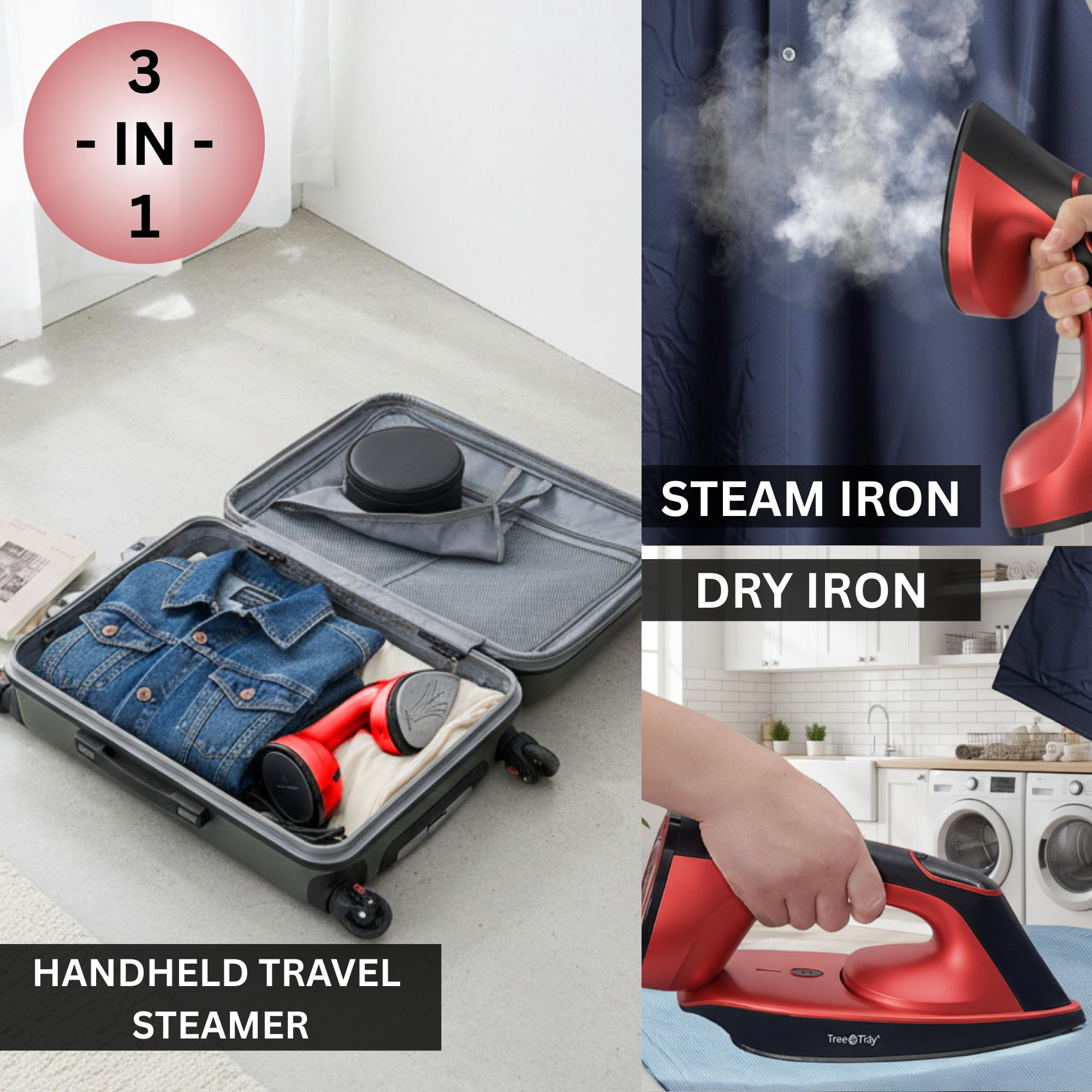 1600W True & Tidy Red XL Iron and Steamer with Digital Screen and Detachable Ironing Plate