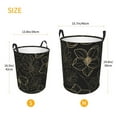 thumbnail image 3 of LNWH Laundry Basket, Golden Line Floral Texture Pattern Foldable Laundry Hamper with Handles Waterproof, Medium Size, 3 of 8