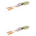 thumbnail image 1 of Yuarrent Cebo de pulpo falso, herramientas de pesca biónicas luminosas, cebo de cabeza de serpiente de agua , superficie de calamar flotante Verde 2Conjunto, 1 of 6