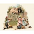 thumbnail image 2 of Advertisement 24x20 Gold Ornate Wood Framed with Double Matting Museum Art Print Titled - Pigs and Pork: Curious Pigs, 2 of 4