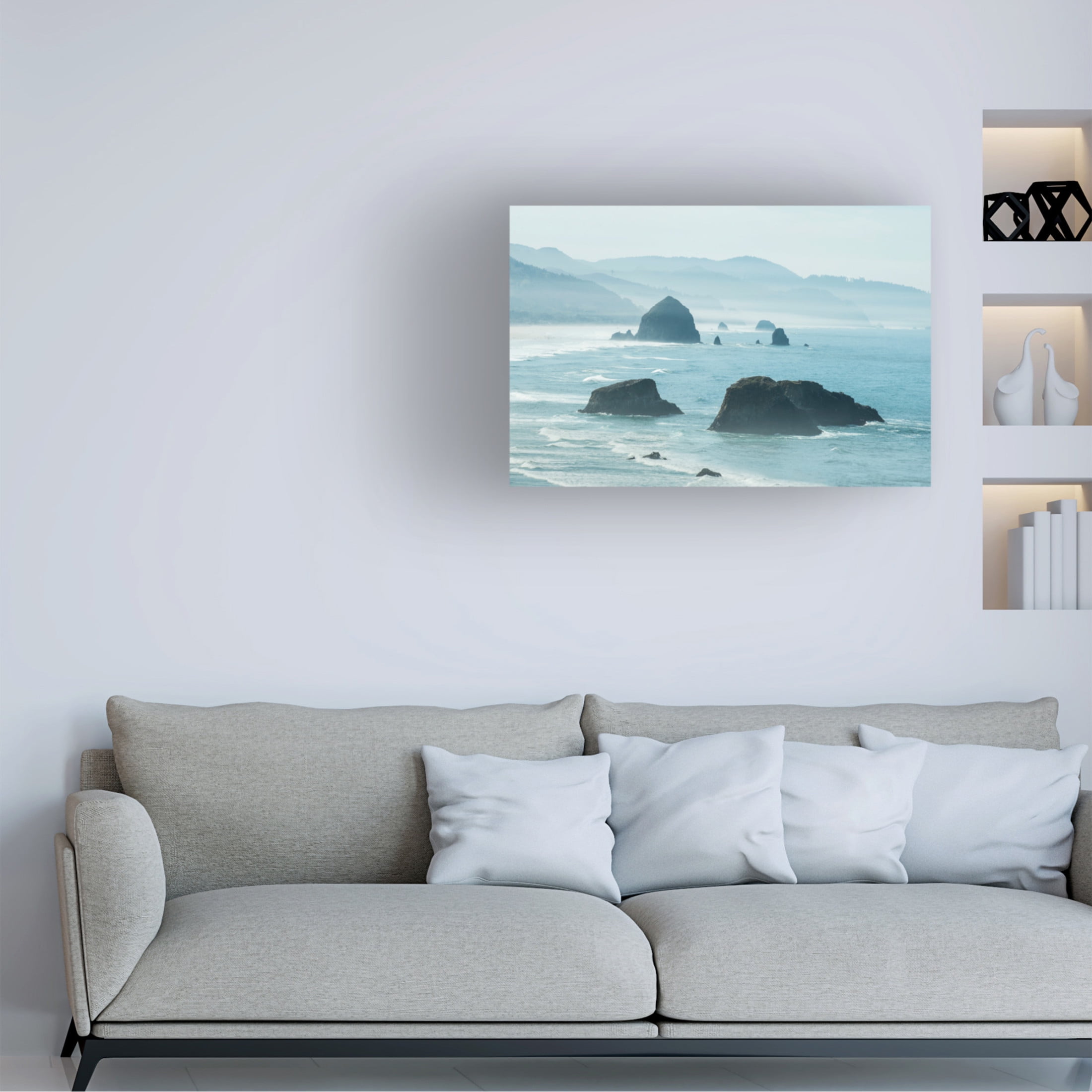 Canvas Wall Art - GS Photo 'Peaceful Pacific' Wall Art for Living Room, Bedroom, or Office Décor by Trademark Fine Art - 32 x 22 Inches