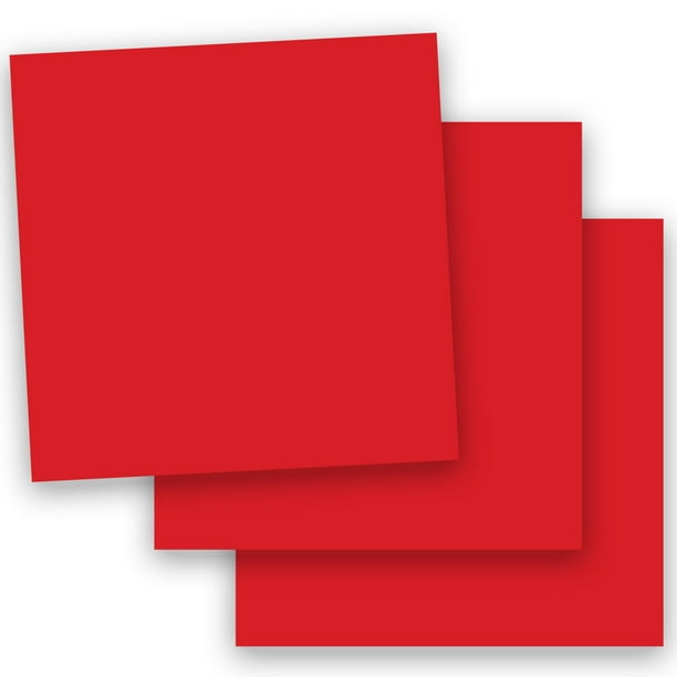 Skin Smooth RED 12X12 (Square) Paper 100C Cardstock Ultra Smooth - 50 PK -- Quality 12-x-12 Card ...