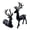 Black, variant on 2Pcs Reindeer Christmas Decorations, A Pair of Reindeer Figurines- Made of Glossy Plastic, Non-Fading, Christmas Deer Ornaments for Living Room, Bedroom, Bookshelf, Desktop,