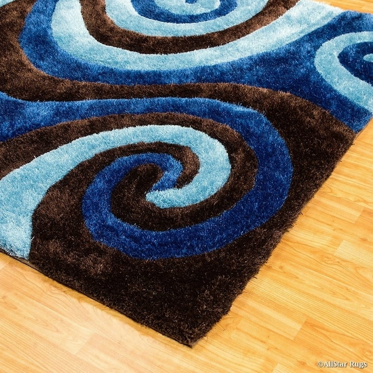 Spiral Distressed Color Rugs offers Modern, Blue Black Gray