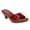 Red, variant on Women Chic Open Toe Medium Heel Mules Wooden Sole Studs Crocodile Texture Leather Slip On Sandals Size 16 Beige
