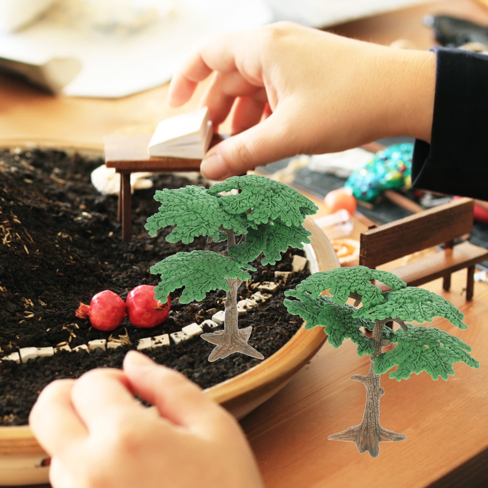 Modèle De Végétation Simulé Arbustes Miniatures Décor Petit Arbre