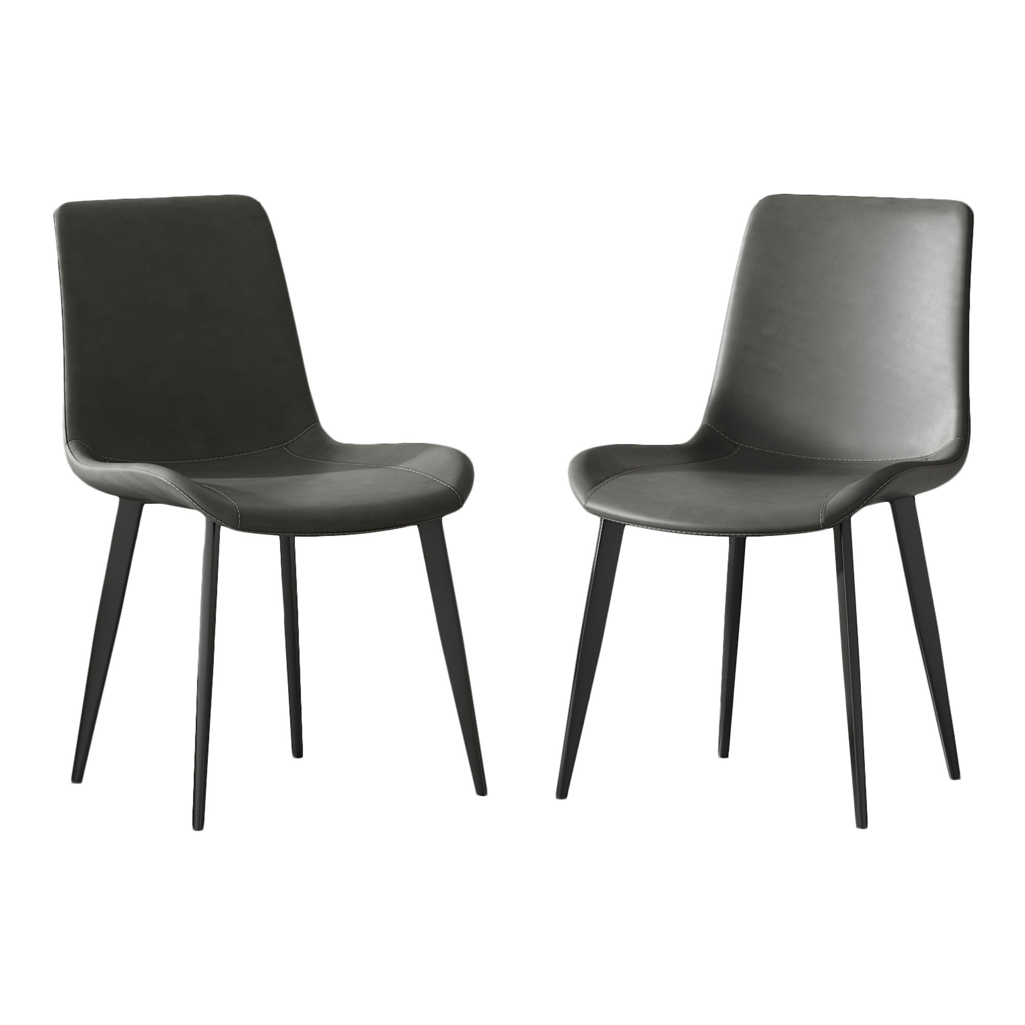 Aukfa Set of 2 Faux Leather Dining Chairs with Metal Legs, Modern Upholstered Kitchen Side Chairs for Home Kitchen,Cream