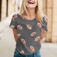 thumbnail image 2 of TSADFHJI Chandails en Molleton Femmes 2X T-Shirt Décontracté Imprimé Cool Manches Courtes Col Rond Blouse L Gris Foncé, 2 of 5