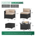 thumbnail image 5 of LazySunsets 8-Piece Outdoor Patio Furniture Set with Fire Pit Table, Wicker Rattan Sectional Sofa Conversation Sets, Beige, 5 of 10