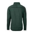 thumbnail image 3 of Men's Cutter & Buck Heather Green Tulane Green Wave Mainsail Sweater-Knit Big & Tall Half-Zip Pullover Jacket, 3 of 3