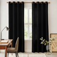 thumbnail image 4 of Pure Black Kitchen Curtains 84 Inch Length, Simple Solid Color Grommet Top Bedroom Living Room Curtains, Light Filtering Cafe Curtain Drapes 2 Panels Set 84''x84'', 4 of 8