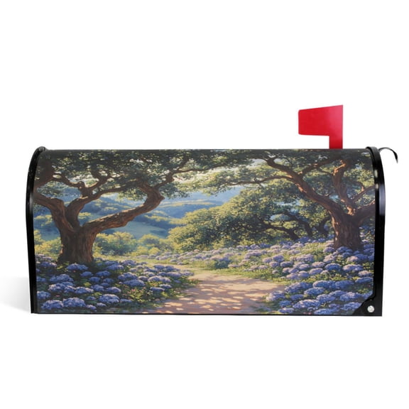 Ryvnso Mailbox Cover Hydrangea Flower View Magnetic Mailbox Wrap Standard Size 21x18 Inch