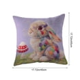 thumbnail image 3 of UP TO 70% OFF! YZEGDCH Easter Bunny Throw Pillow Covers 18x18 Inch Soft Plush Faux Fur Easter Home Decorations for Spring Farmhouse Decor Easter Gift, 3 of 7