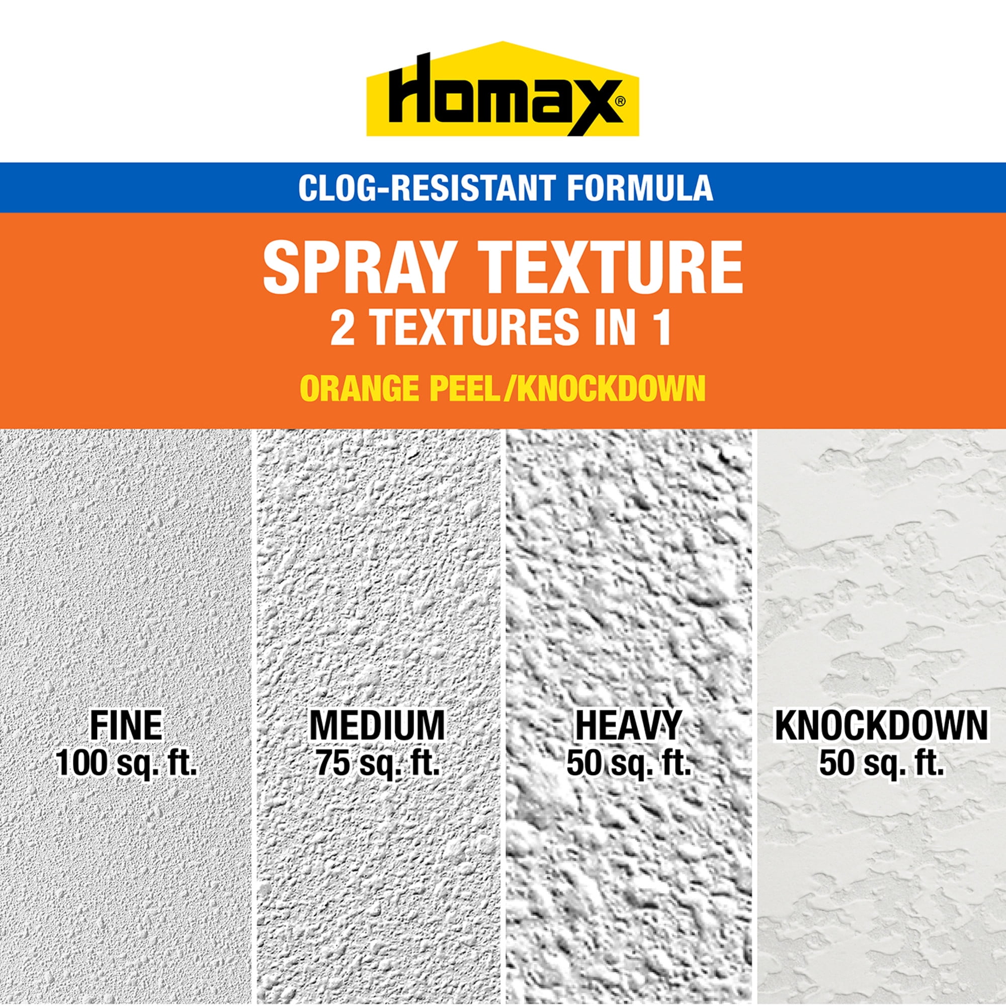 HOMAX Clog-Resistant Orange Peel/Knockdown Water-Based Texture Spray- 16 oz.