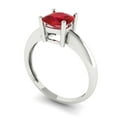 thumbnail image 2 of Solitaire Engagement Ring for Women - 1.5ct Simulated Ruby in 18K White Gold Promise Ring, 2 of 6