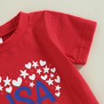 thumbnail image 6 of Mercatoo Independence Day Suit Girls USA Print Short Sleeved Top Star Flared Trousers T Shirt Flared Pants Two Piece Set, 6 of 9