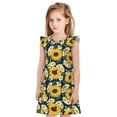 thumbnail image 1 of Fotbe Sunflowers Vestido de Dormir para Niñas de 3 a 10 Años, Mangas Cortas, Estilo Princesa, Pijama Camisón con Mangas Voladas-X-Large, 1 of 6