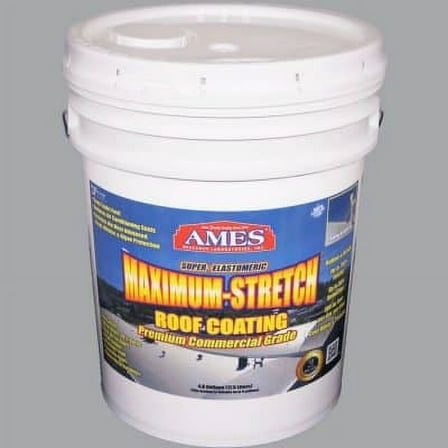 Ames Maximum-Stretch, White Elastomeric Roof Coating, 5 Gal