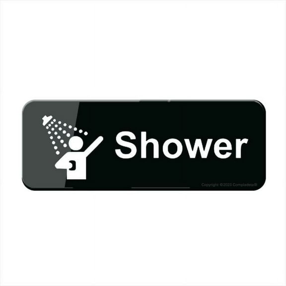Informative Acrylic Plastic Sign Shower Sign 9 X 3 Inch, Self Adhesive, Use For Office/Business, Easy To Apply