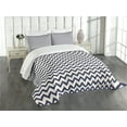thumbnail image 3 of Ambesonne Zig Zag Quilted Bedspread Set 3 Pcs, Geometric Retro Funky, King Size, Multicolor, 3 of 5