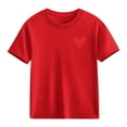 thumbnail image 5 of Piuwrlz Girls Short T-Shirts Kids Graphic Shirts Tops Crew Neck Pullover Red Size 12-13 Years, 5 of 7