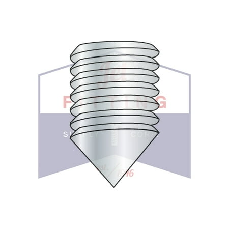 

1/4-28 x 1/4 Cone Point Socket Set Screws | Alloy Steel | Fine Thread | Metric | ISO 4027 | DIN 914 | Black Oxide (Quantity: 50)