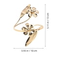 thumbnail image 4 of Moluckfu 2Ud Brazaletes Metálicos Ajustables Dorados Con Moderno Y Floral Para Y Uso Diario, 4 of 4