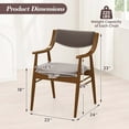 thumbnail image 3 of Costway Velvet Dining Chair Set of 2 with Padded Seat & Back Armrests Rubber Wood Frame Brown, 3 of 9