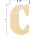 thumbnail image 2 of Pack of 1, 8 Inch x 1/4 Inch C Wood Letters in The Goudy Font for Wood Craft Project, Children or Adult Art Work, Home and Holiday Décor and DIY Fun, Made in USA, 2 of 2