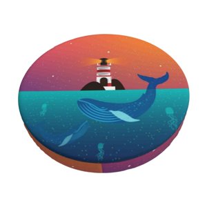 Easygdp Lighthouse et Whale Imprimez facilement pour installer des housses de tabouret à barres et des couvercles d'outils ronds et élastiques, des housse de bar-tool, washable&bottom avec élastique Edge-13 de pouce