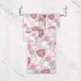 thumbnail image 4 of Coolnut 3 PCS Towel Pink Floral Pattern Cotton Bath Towel Set (1 Bath Towel, 1 Hand Towel, 1 Washcloth) for Bathroom, Super Soft and Quick Dry Towels, 4 of 6