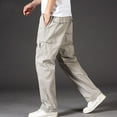 thumbnail image 6 of VSSSJ Men's Cargo Pants Stretch Waist Relaxed Fit Cotton Multiple Pockets Straight Leg Outdoor Casual Work Hiking Pants Gray XXXXXL, 6 of 6