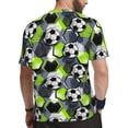 thumbnail image 2 of Wukai Football Print Men's Short-Sleeved Mesh T-Shirt,Quick-Dry Short Sleeve Workout T-Shirt-, 2 of 8