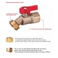 thumbnail image 4 of EZ-FLUID (5) Heavy Duty LF Brass 1/2" FIP X 3/4" MHT Male Threaded Connector 1/4 Turn No-Kink Hose Bibb, Water Faucet Outdoor Garden Spigot Shut Off Valve, 4 of 4