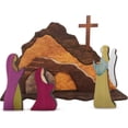 thumbnail image 1 of KEEBAX Easter Resurrection Scene Set, Easter Wooden Decorations Religious for The Home Table, Spring Christian Home Figurine Ornament Cross Risen Christ Figurine Decor Easter Crafts, 1 of 6