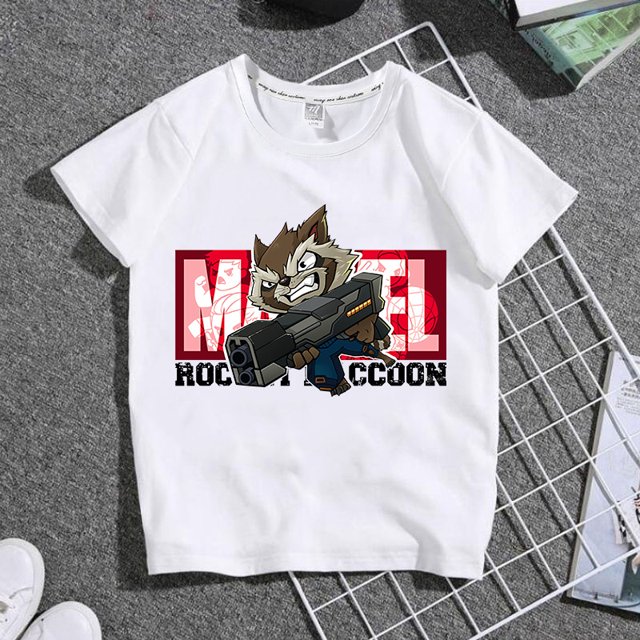 Kids Summer Tops Tees Cartoon Spiderman White Short Sleeve T-Shirt