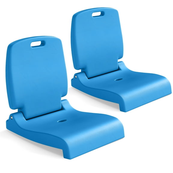 Gymax 2PCS Poolside Chairs for Edge of Pool Foldable Outdoor Pool Chair Blue